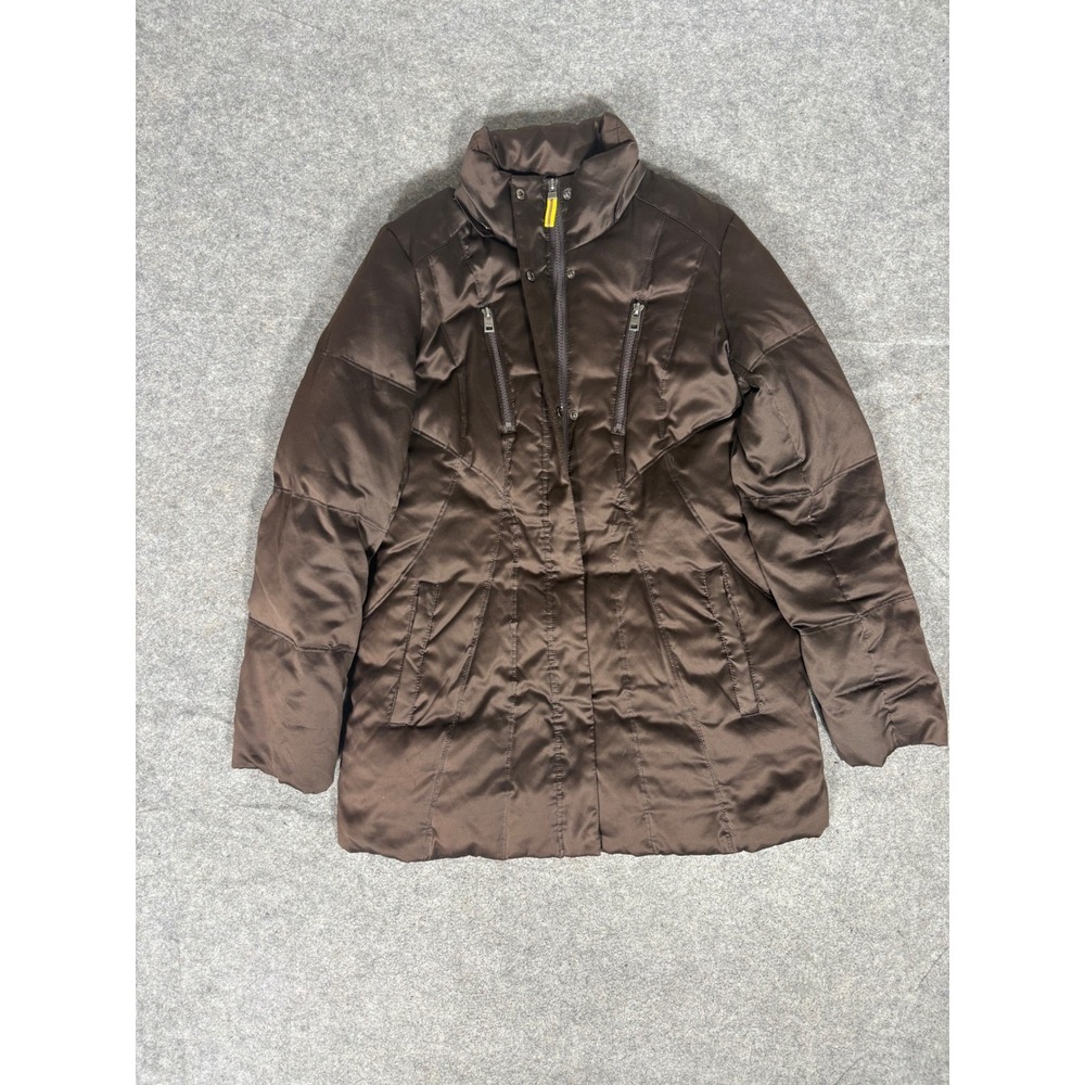 Marc New York Andrew Marc‎ Womens Brown Quilted Down Puffer Coat Jacket Small